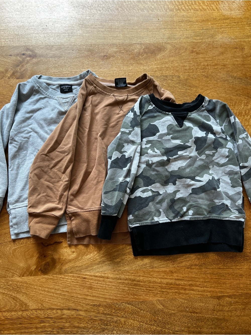 Little Bipsy Sweatshirt Set - Gray, Brown, Green Camo
